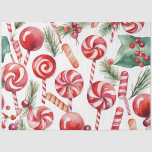 Watercolor Vintage Christmas Candy Tissue Paper
