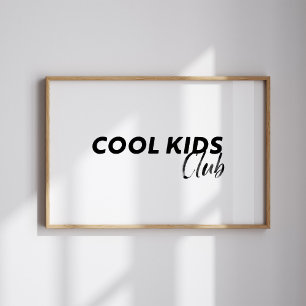 Watercolor vintage cool kid club poster