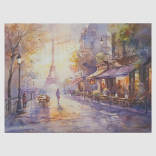 Watercolor Vintage Eiffel Tower Decoupage Tissue Paper