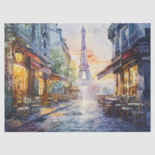 Watercolor Vintage Eiffel Tower Decoupage Tissue Paper