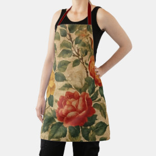 Watercolor Vintage  Floral Modern Collection Apron