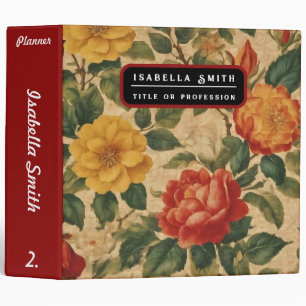 Watercolor Vintage  Floral Modern Collection Binder