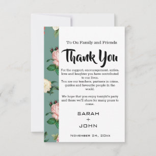 Watercolor Vintage Floral Thank You Card
