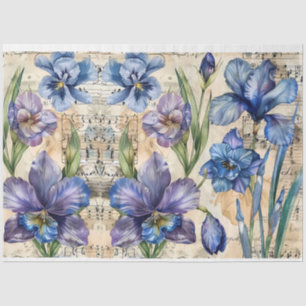 Watercolor Vintage Inspired Floral Decoupage Tissue Paper