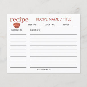Watercolor Vintage Jelly Mould Recipe Card
