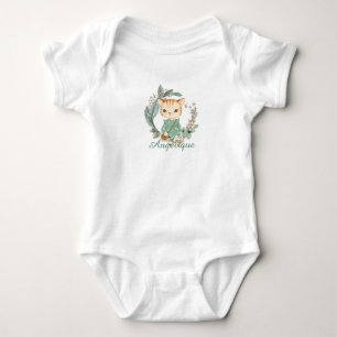 Watercolor Vintage Kitty Baby Bodysuit