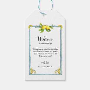 Watercolor vintage Lemons Wedding Welcome tags