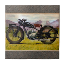 Watercolor Vintage Motorcycle