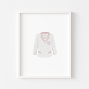 Watercolor vintage pink golf uniform poster