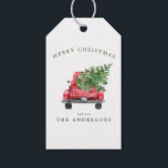 Watercolor Vintage Red Truck Christmas Gift Tags<br><div class="desc">Watercolor Vintage Red Truck Christmas Gift Tags. Cute retro design for the holidays. Personalize this custom holiday design with your own details.</div>