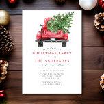Watercolor Vintage Red Truck Christmas Party Invitation<br><div class="desc">Invite your guests to a festive holiday celebration with this charming Christmas party invitation featuring a watercolor illustration of a vintage red truck carrying a Christmas tree. The elegant and nostalgic design adds a touch of warmth and tradition, perfect for a cozy holiday gathering. Customize with your event details to...</div>
