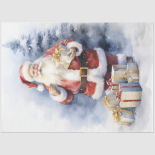 Watercolor vintage Santa Claus Christmas gifts Tissue Paper