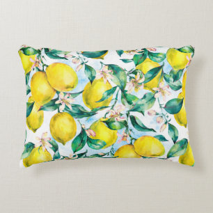 Watercolor vintage seamless pattern, branch of fr accent pillow