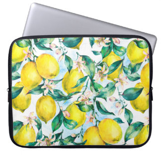Watercolor vintage seamless pattern,  branch of fr laptop sleeve
