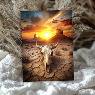 Watercolor vintage skull in a prairie wild west  tissue paper