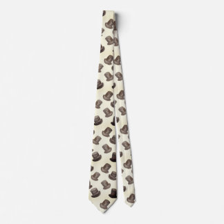 Watercolor Vintage Stovepipe Hat Necktie