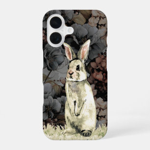 Watercolor Vintage Style Bunny Rabbit Floral iPhone 16 Case