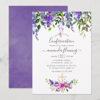 Watercolor Violet Floral Confirmation