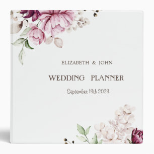 Watercolor Violet Flowers Binder