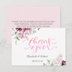 Watercolor Violet Roses Thank You Card