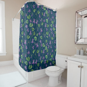 Watercolor violets on blue