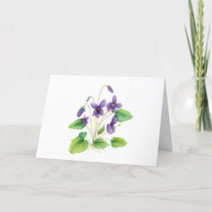 Watercolor Violets Thank You Card