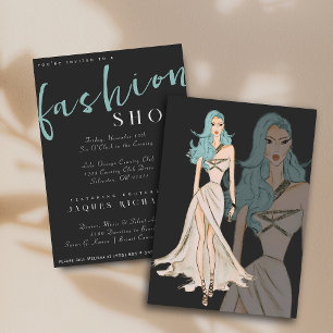 Watercolor Vogue Couture Fashion Show Invitation