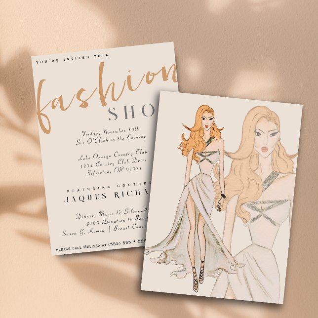 Watercolor Vogue Couture Fashion Show Invitation (Creator Uploaded)