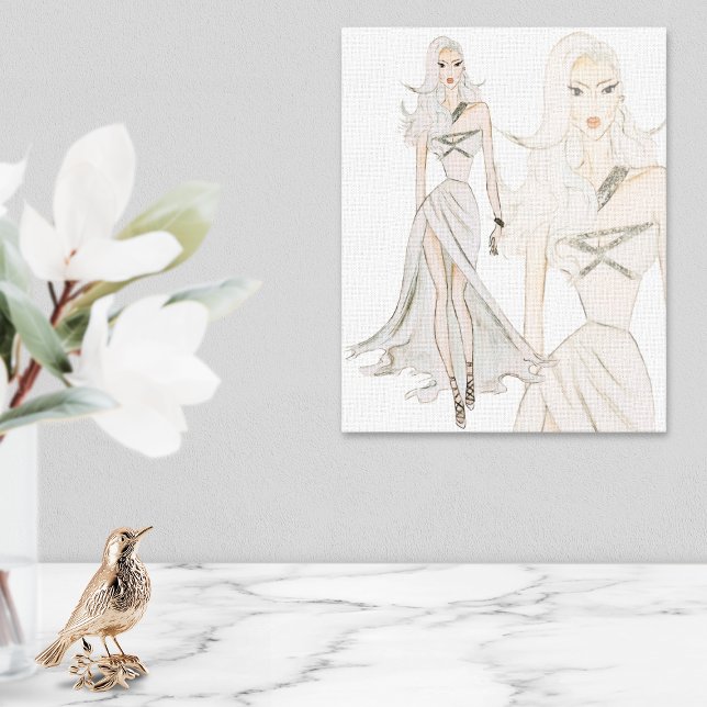 Watercolor Vogue Fashion Model  Canvas Print (Creator Uploaded)