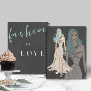 Watercolor Vogue Fashion Model Illustration Notebook