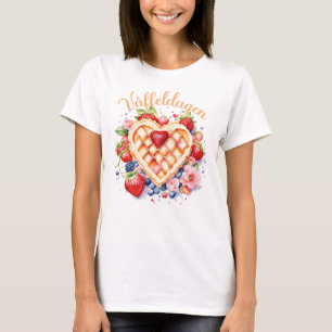 Watercolor Waffle Day, Våffeldagen T-Shirt