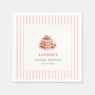 Watercolor Waffles and Berries Bridal Brunch Napkin