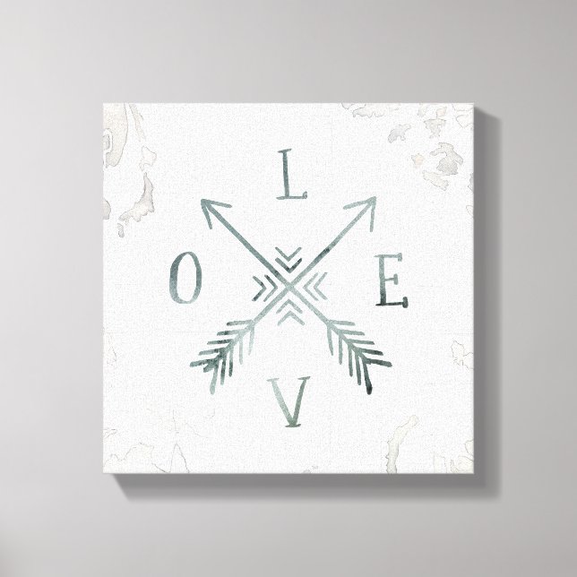 Watercolor Wanderlust Adventure III | Love Canvas Print (Front)