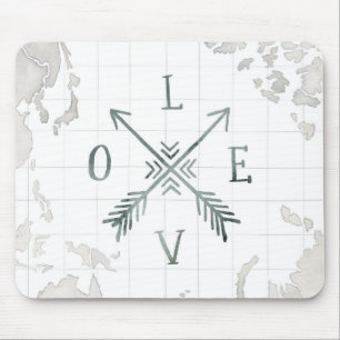 Watercolor Wanderlust Adventure III   Love Mouse Pad