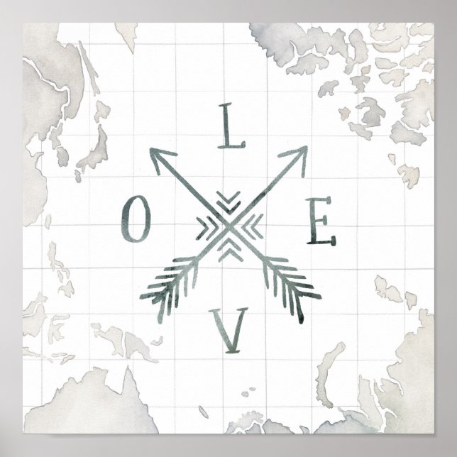 Watercolor Wanderlust Adventure III | Love Poster (Front)