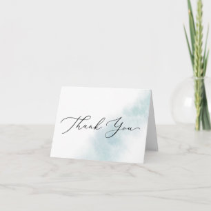 Watercolor Wash Blue Thank You Card