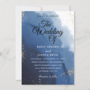Watercolor Wash blue The Wedding Invitation