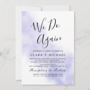 Watercolor Wash   Blue "We Do Again" Vow Renewal I Invitation