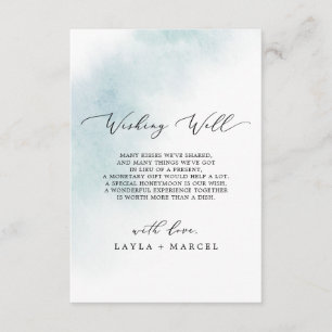 Watercolor Wash   Blue Wishing Well Card