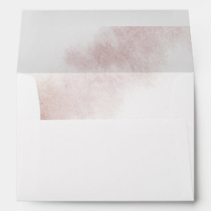 Watercolor Wash   Blush Monogram Wedding Envelope