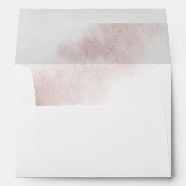Watercolor Wash | Blush Monogram Wedding Envelope (Back (Bottom))
