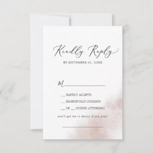Watercolor Wash   Blush Song Request RSVP Card
