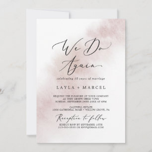 Watercolor Wash Blush We Do Again Vow Renewal Invitation