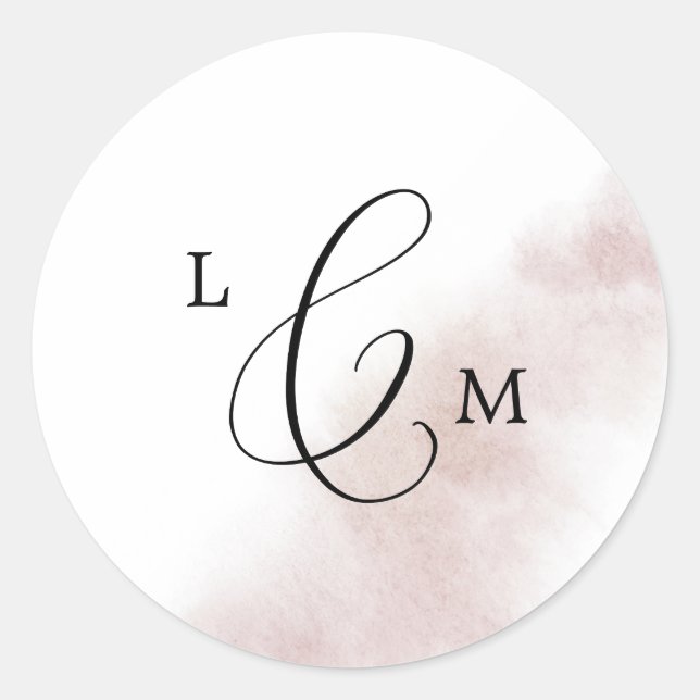 Watercolor Wash | Blush Wedding Envelope Seals (Front)