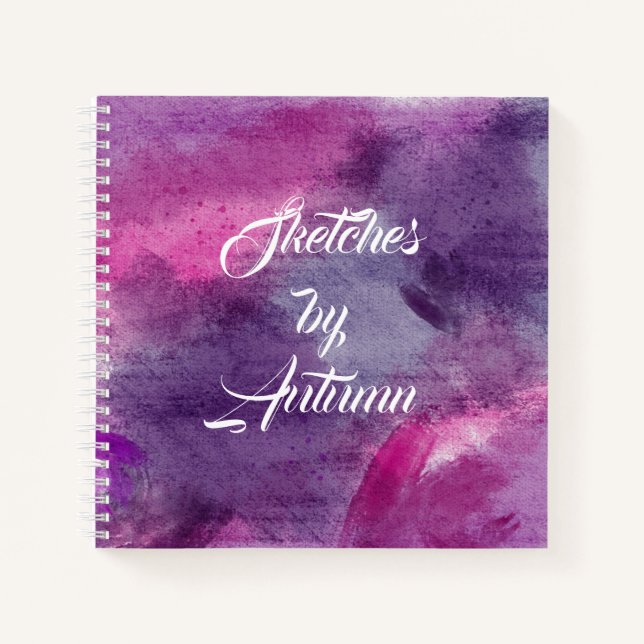 Watercolor Wash Customizable sketchbook Notebook (Front)