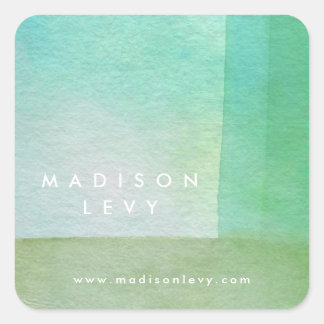 Watercolor Wash Designer Custom Name Printed Square Sticker