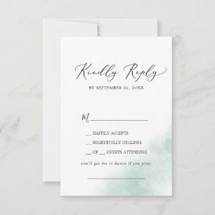 Watercolor Wash Green Song Request RSVP Card