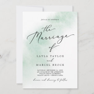 Watercolor Wash   Green The Marriage Of Invitation