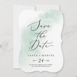 Watercolor Wash   Green Wedding Save The Date