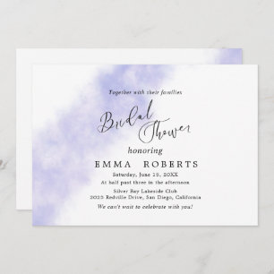 Watercolor Wash   Purple Bridal Shower Invitation